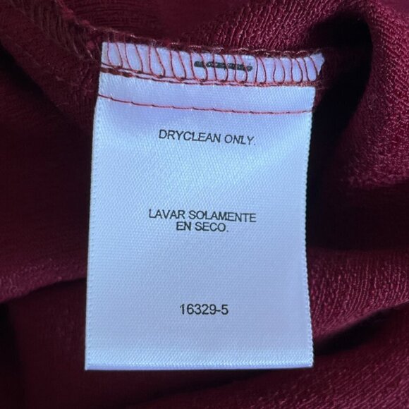 Liz Baker Womens Short Sleeve Button Up Top Sz S Maroon Botanical Island Resort - Picture 8 of 8